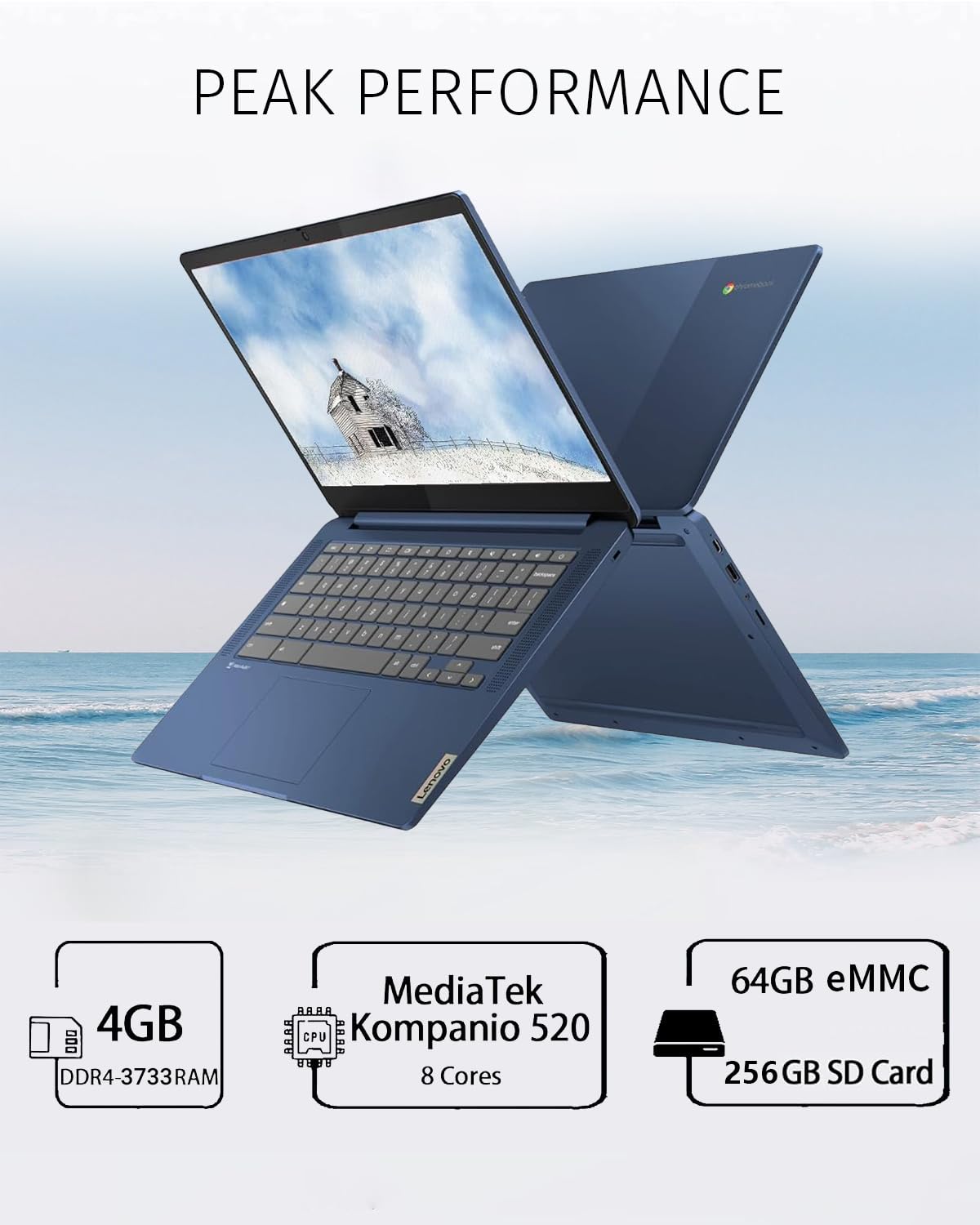 Lenovo Newest Chromebook Laptop Computer, 14 FHD IPS Touchscreen